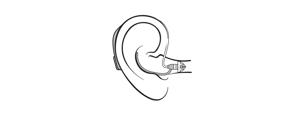 BTE med tynd slange og kuppel