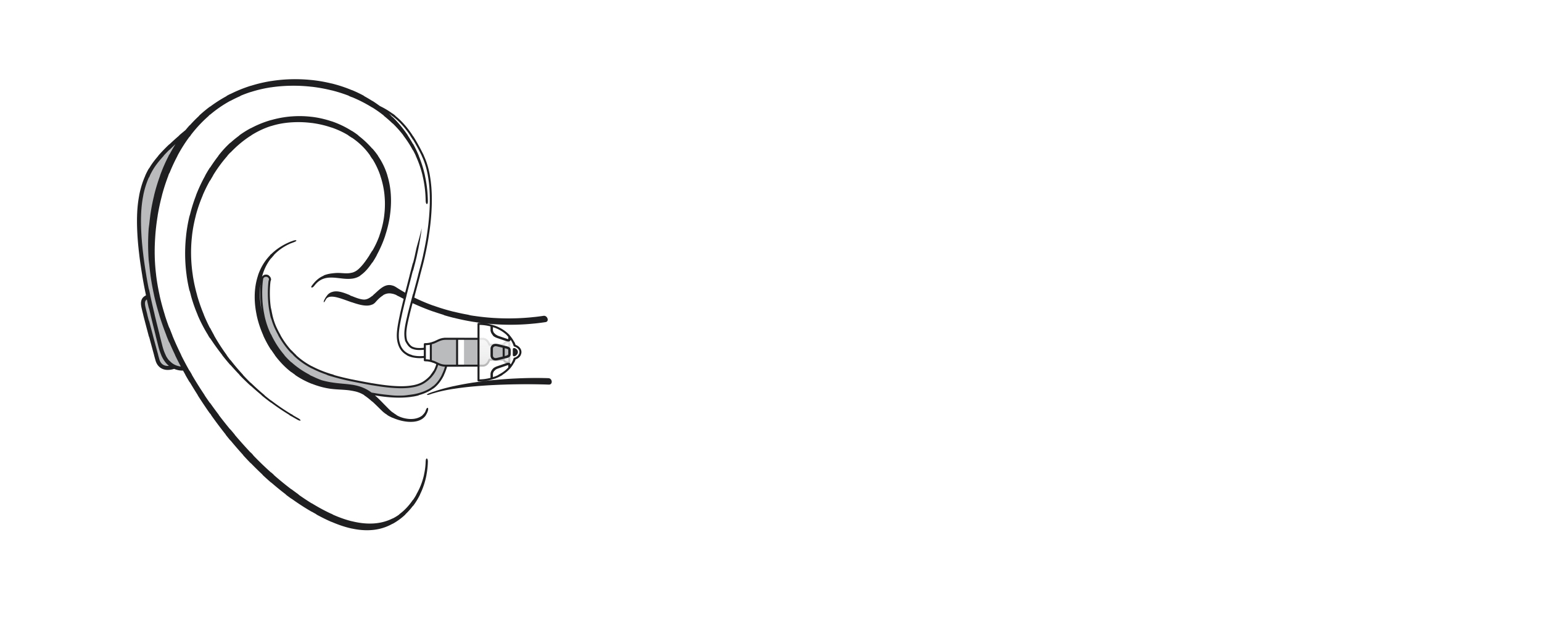 BTE med tyk slange og prop